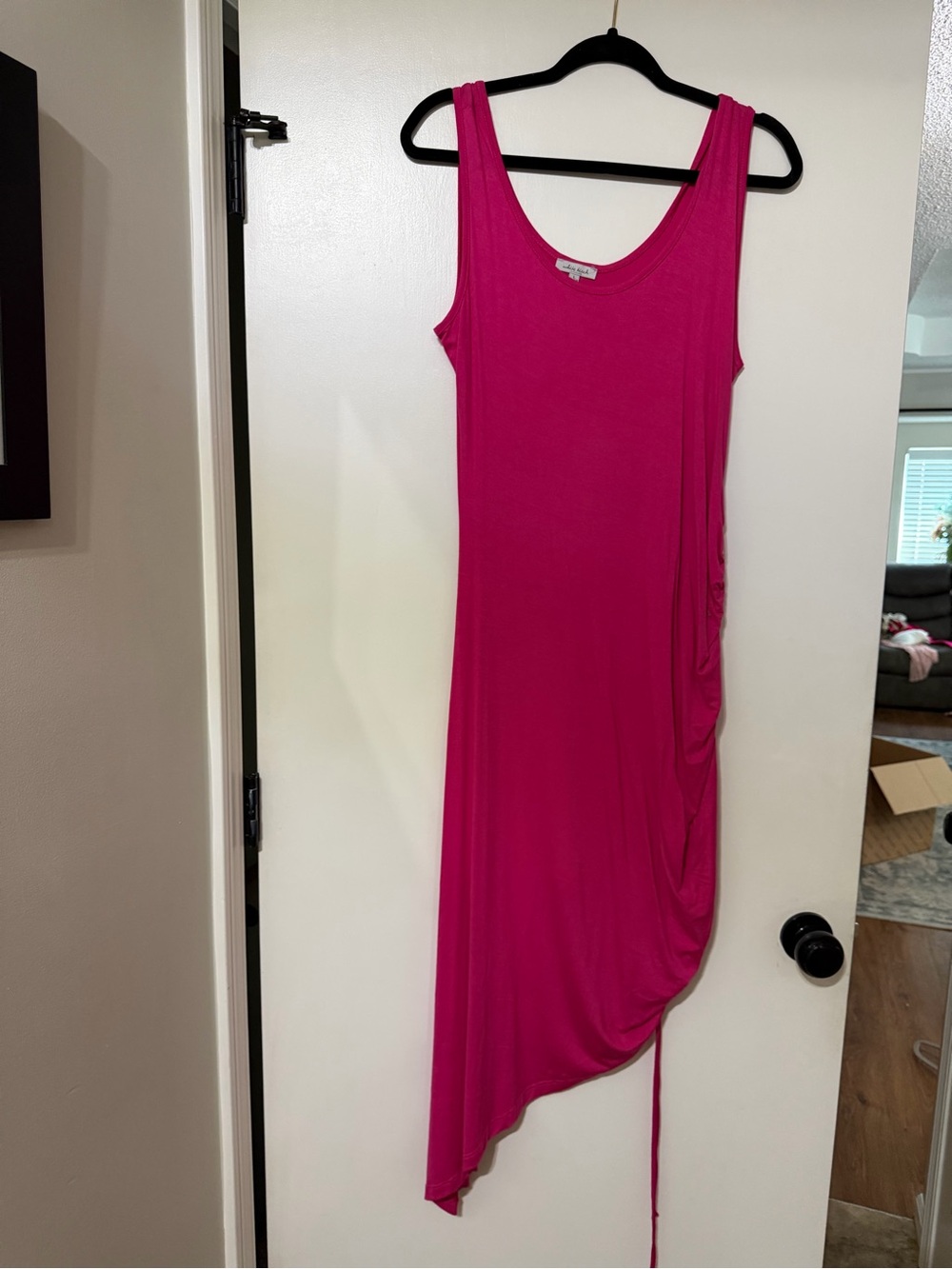 White Birch Women’s Sleeveless Asymmetrical Pink Dress L